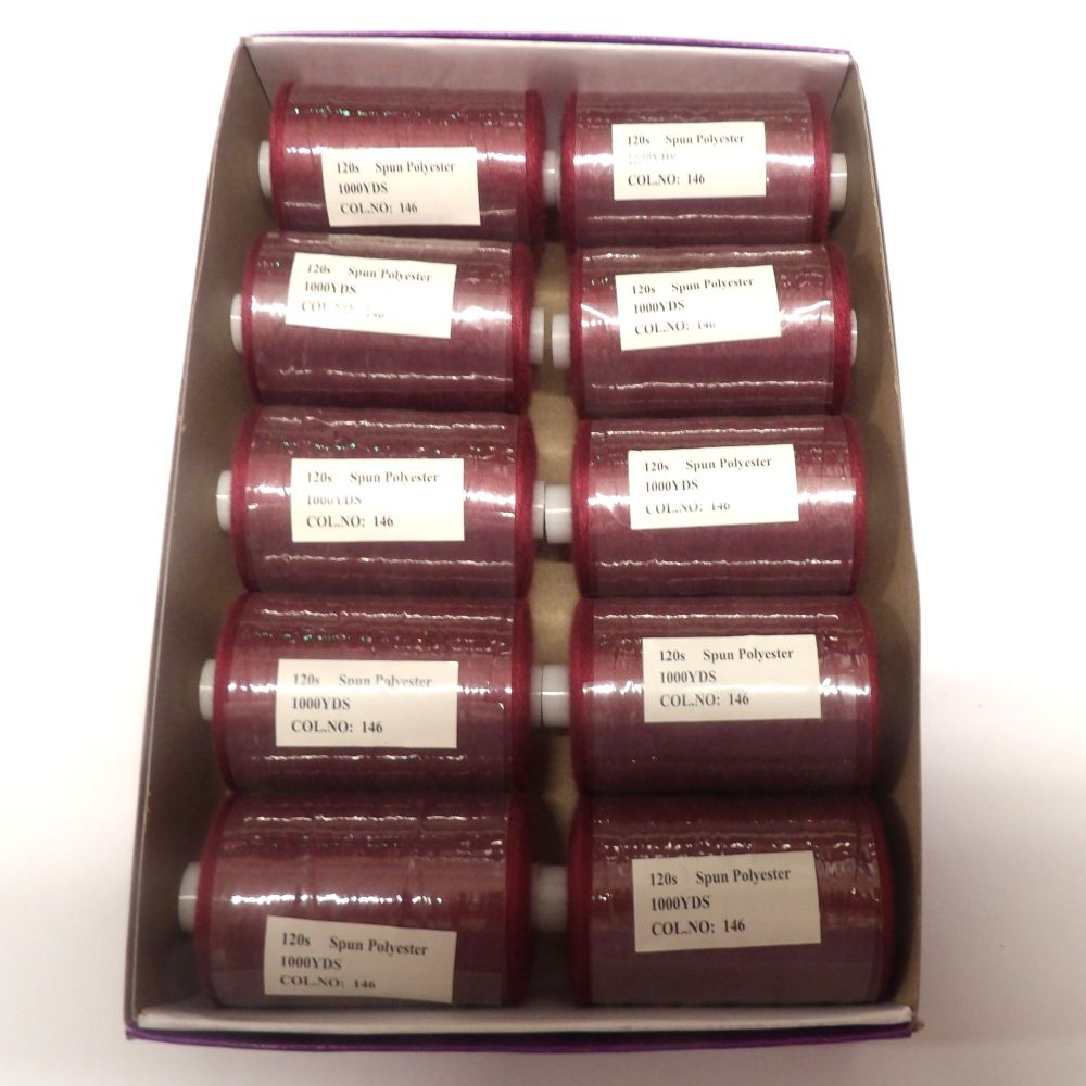 10 Reels Of 915 Metres / 1000 Yards Polyester Sewing Thread 120 Normal Thickness Choice Of Colours Vanguard Brand