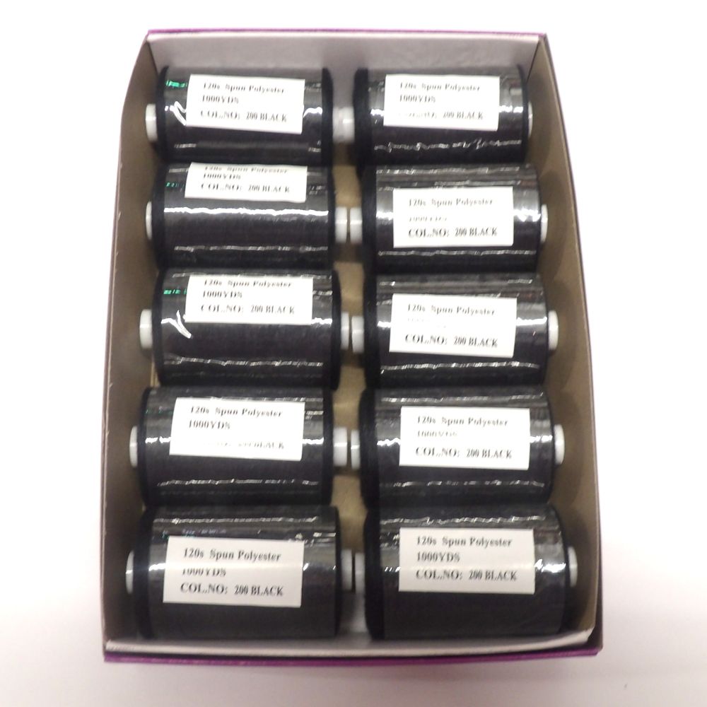 10 Reels Of 915 Metres / 1000 Yards Polyester Sewing Thread 120 Normal Thickness Choice Of Colours Vanguard Brand