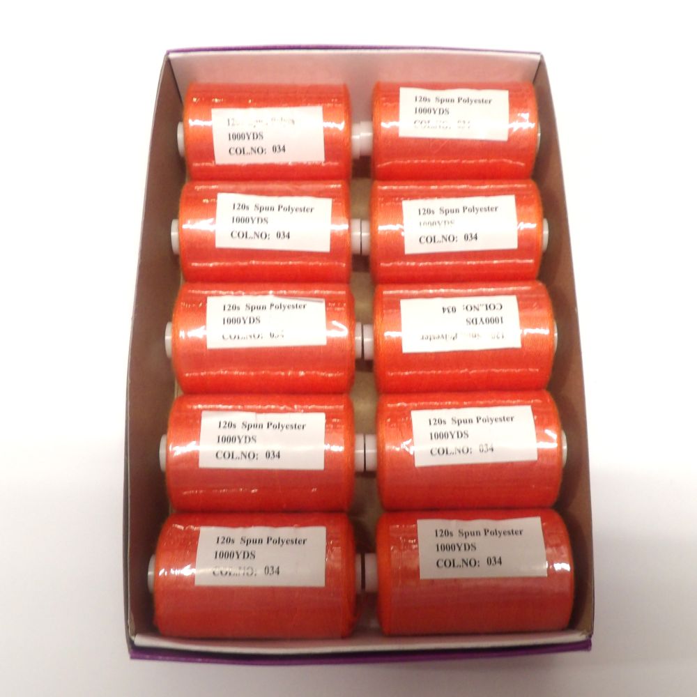 10 Reels Of 915 Metres / 1000 Yards Polyester Sewing Thread 120 Normal Thickness Choice Of Colours Vanguard Brand