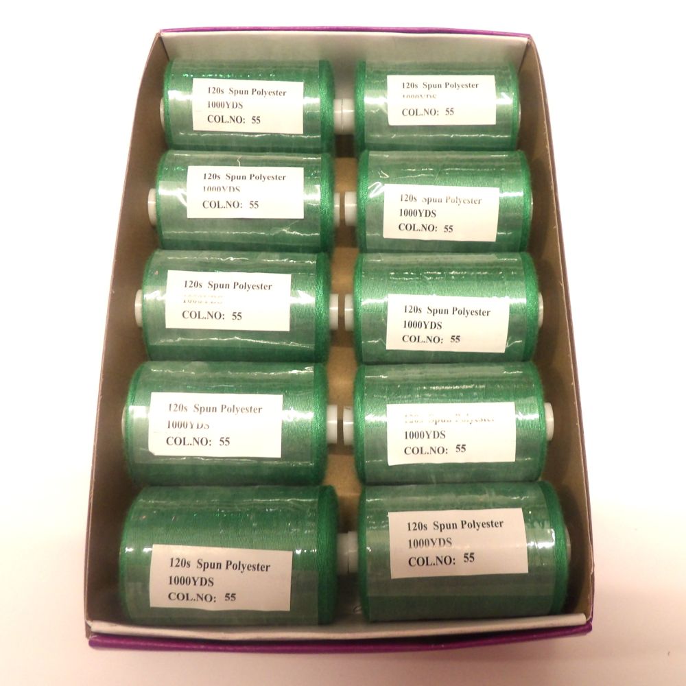 10 Reels Of 915 Metres / 1000 Yards Polyester Sewing Thread 120 Normal Thickness Choice Of Colours Vanguard Brand