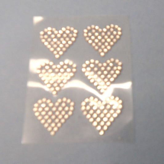 10 cards Of 6 Clear Heart Shape Diamantes Self Adhesive Stickers Size 18mm  Clearance