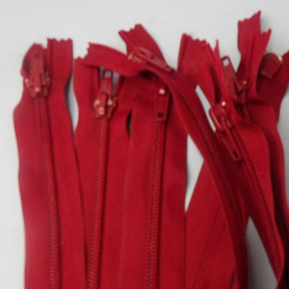 10 nylon open end zips Maroon 32cm / 13 inch clearance