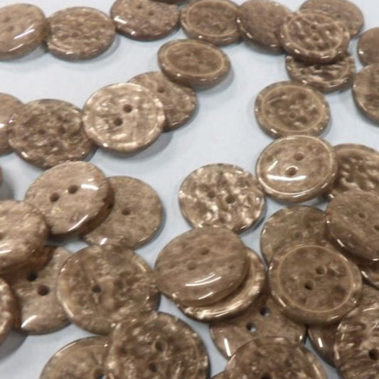 100 Shiny Mid Grey Mottled Buttons With 2 Holes Size 18mm Clearance