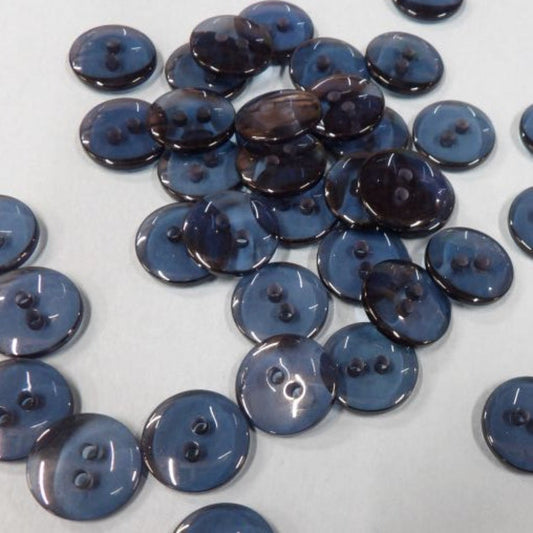 Only One Lot Of 970 Dark Blue See Through Buttons With Two Hole Buttons 15mm Clearance
