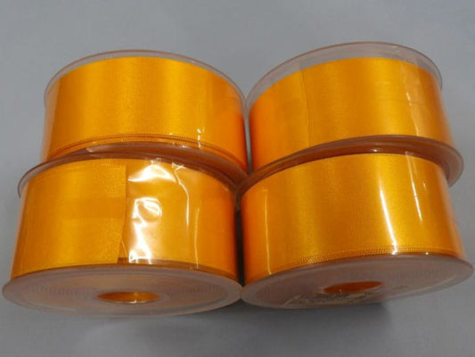 Only One lot Of 4 x Light Orange  25 metre Reels Of 38mm Double Satin Ribbon