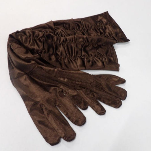 Pair Of Women's Black Long Satin Gloves Clearance