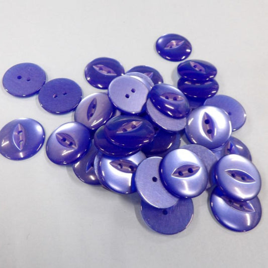 Only One lot Of 35 Bright Blue Fish Eye buttons Size 21mm