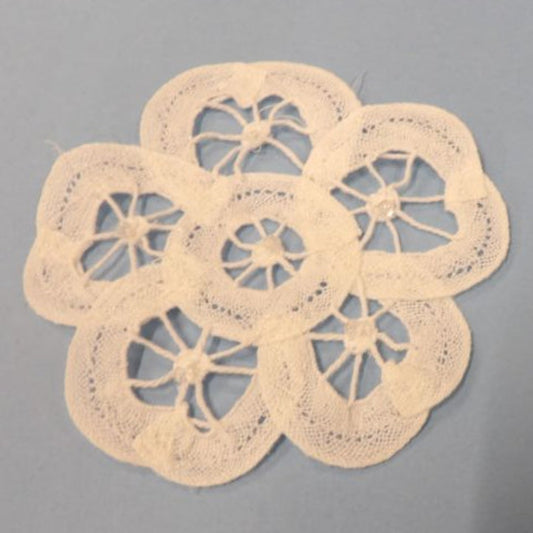 10 White Flower Shape Sew On Motifs Size 90mm Clearance