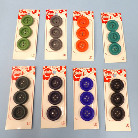 10 Cards Of 4 Hole Thick Rim Buttons Choice Of Size And Colour Pikaby Brand Clearance