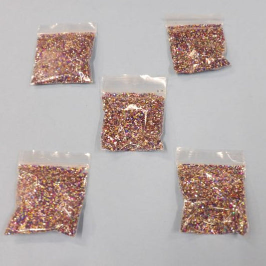 5 Bags Multi Colour Of Glitter Approximate 10 Grams In Each Bag
