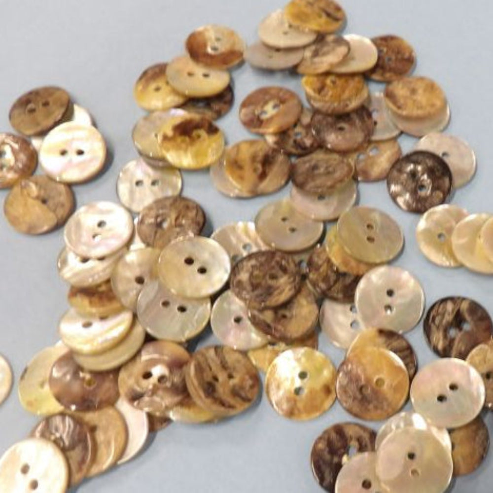 100 Natural Mother Of Pearl Buttons 15mm Clearance