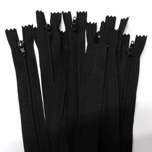 10 closed end zips BLACK size 61cm / 24 inch long NEW