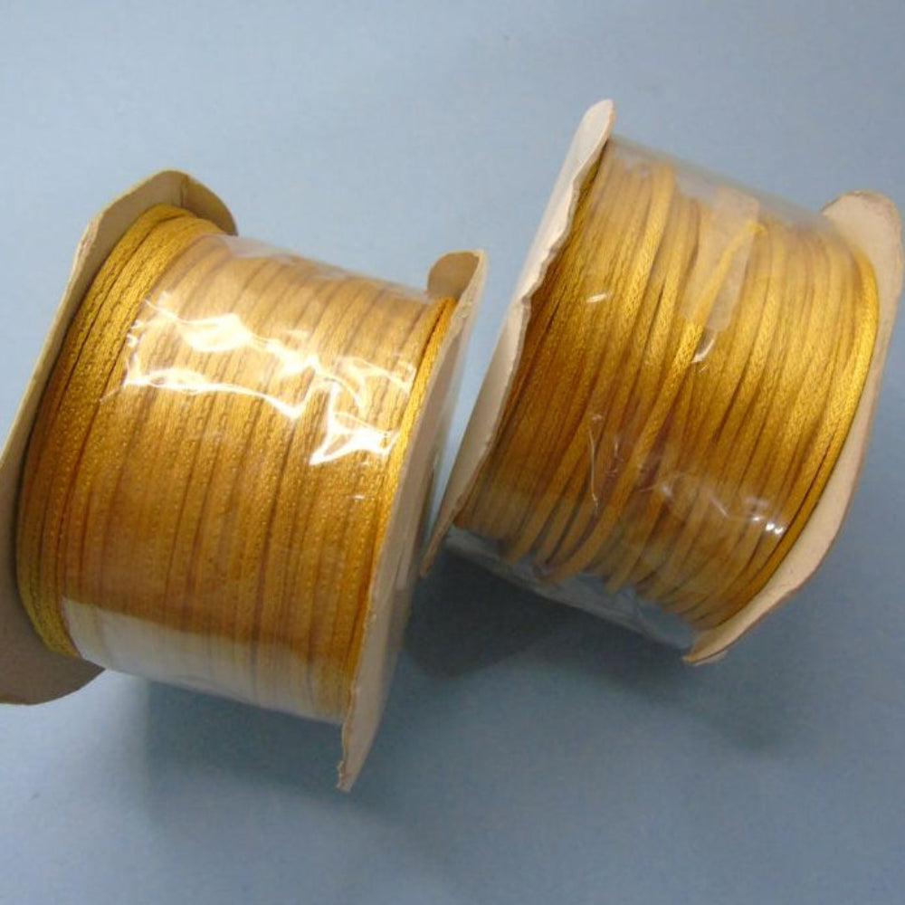 Only One Lot Of 2 x 100 Metre Of Old Gold Rats Tail Satin Cord