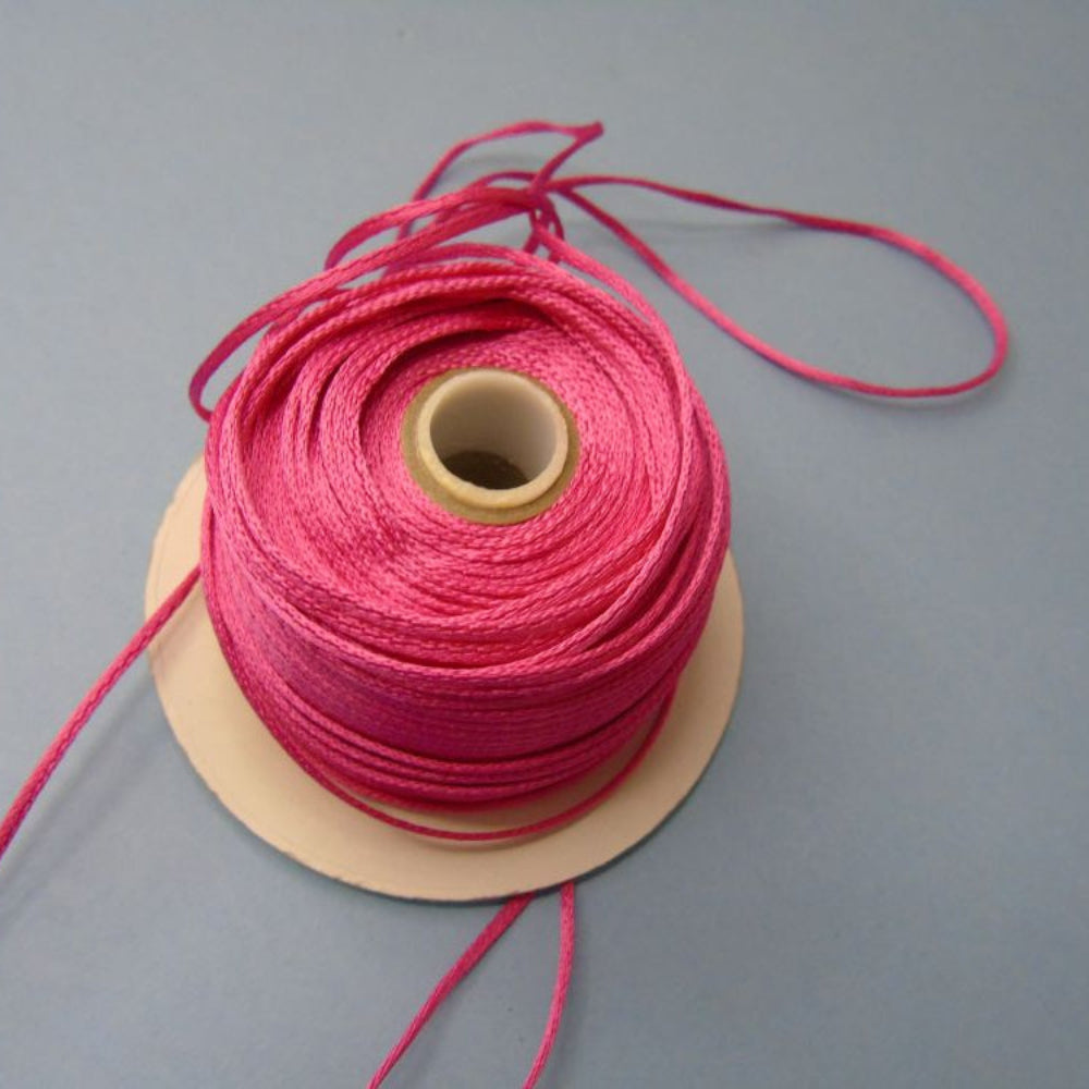 Only One Lot Of Cerise Rats Tail Satin Cord fallen off reel