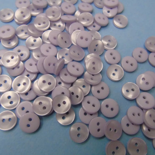 200 Lilac Small Shirt Type Button With 2 Holes Size 11mm Clearance