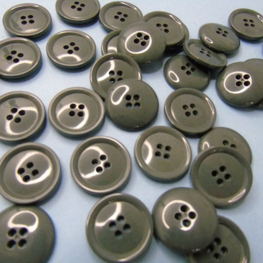 Only One Lot Of 38 Dark Grey And 33 Mid Grey 4 Hole Buttons Size 26mm