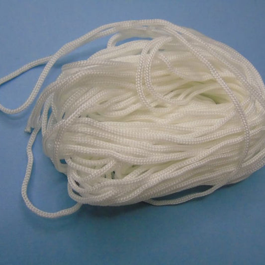 20 Metres Of Strong White Cord  3mm Wide Loose In A Bag Clearance