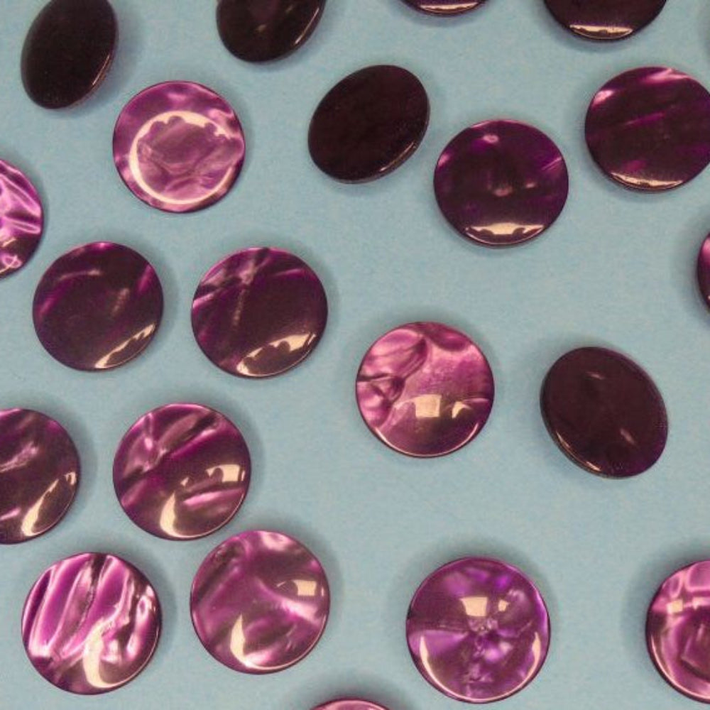 50 Shiny Purple Shank Buttons Size 18mm Clearance