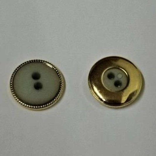 100 Turquoise 2 hole buttons with gold edge 14mm clearance