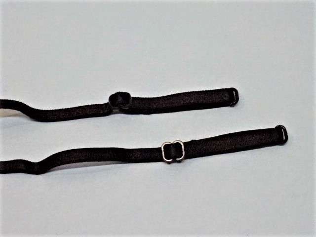 5 pairs of black satin bra straps 45cm long 10mm wide clearance