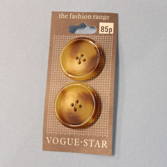 10 cards of Aran Type COAT BUTTONS 4 hole buttons with shiny edge 2 on each card 27mm clearance Vogue Star Brand Vintage