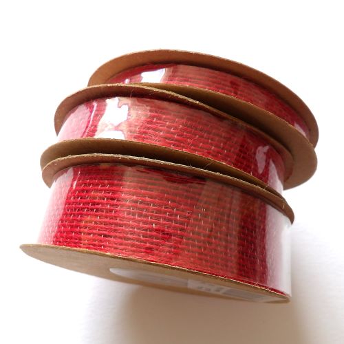 10 metres of Red Eco Friendly ribbon choice of width