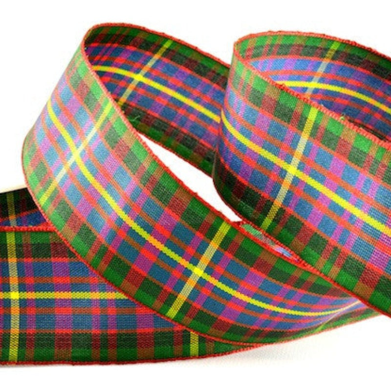 25 metres of Tartan Design Woven Ribbon size 25mm choice of colours NEW COLOURS