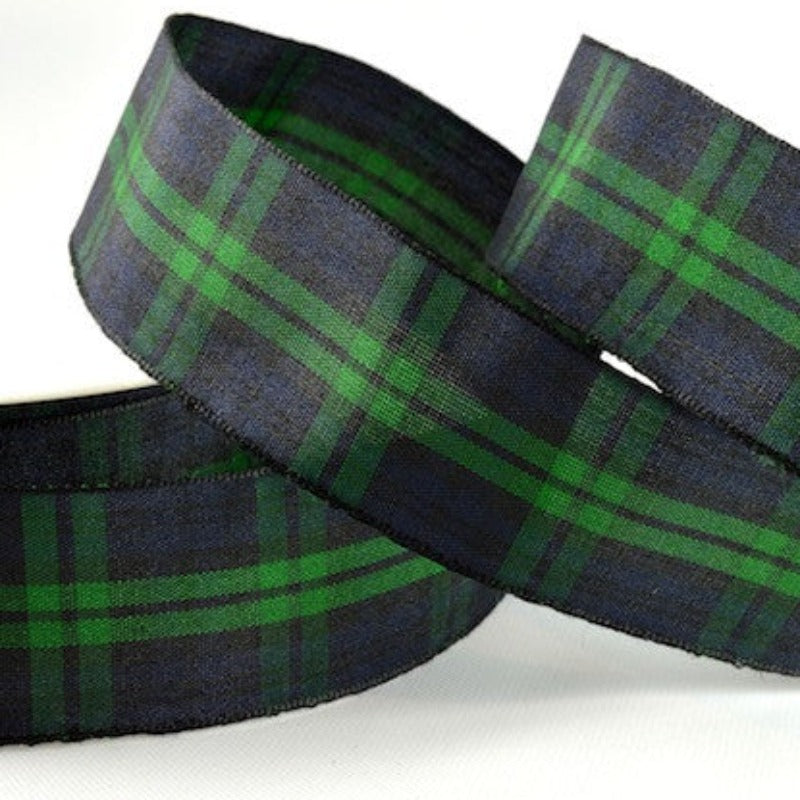 25 metres of Tartan Design Woven Ribbon size 25mm choice of colours NEW COLOURS