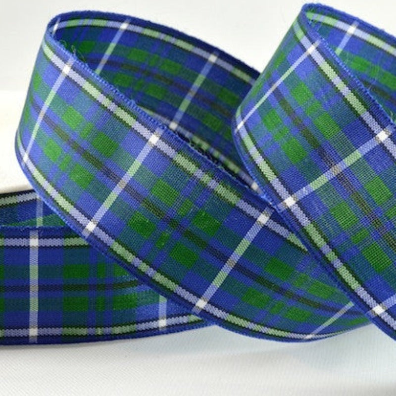 25 metres of Tartan Design Woven Ribbon size 25mm choice of colours NEW COLOURS