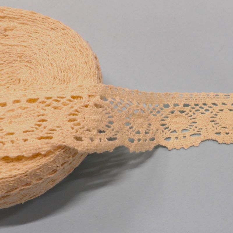 25 metre card of cotton type cream lace 45mm wide clearance