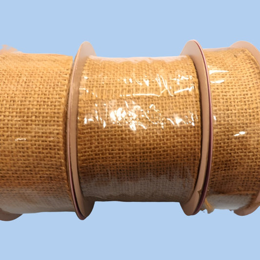 10 metres of hessian cut edge ribbon choice of width