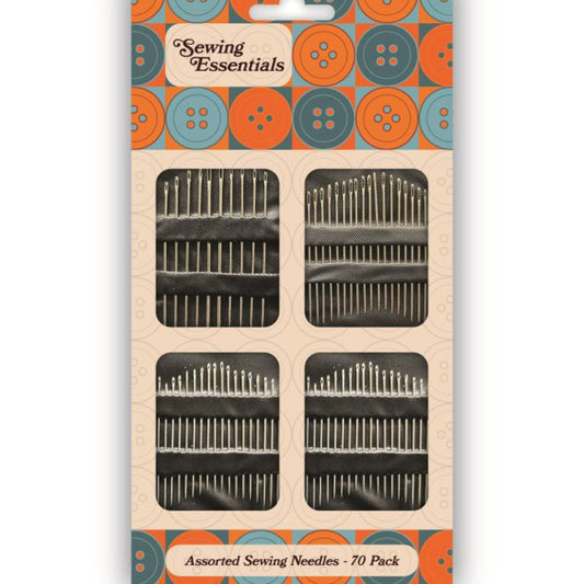 Card of 70 Assorted Hand Sewing Needles  Repair Needles Sewing Essentials Brand