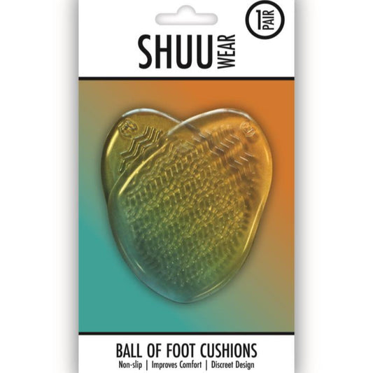Card of one pair of Ball Of Foot Clear Gel Cushions Shuu Brand