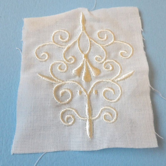 10 Ivory embroidered motifs iron on 85mm x 62mm clearance