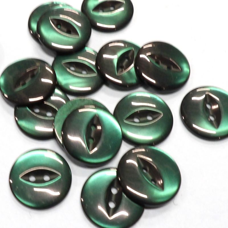 20  Dark Green Fish Eye buttons size 36 line size 23mm clearance
