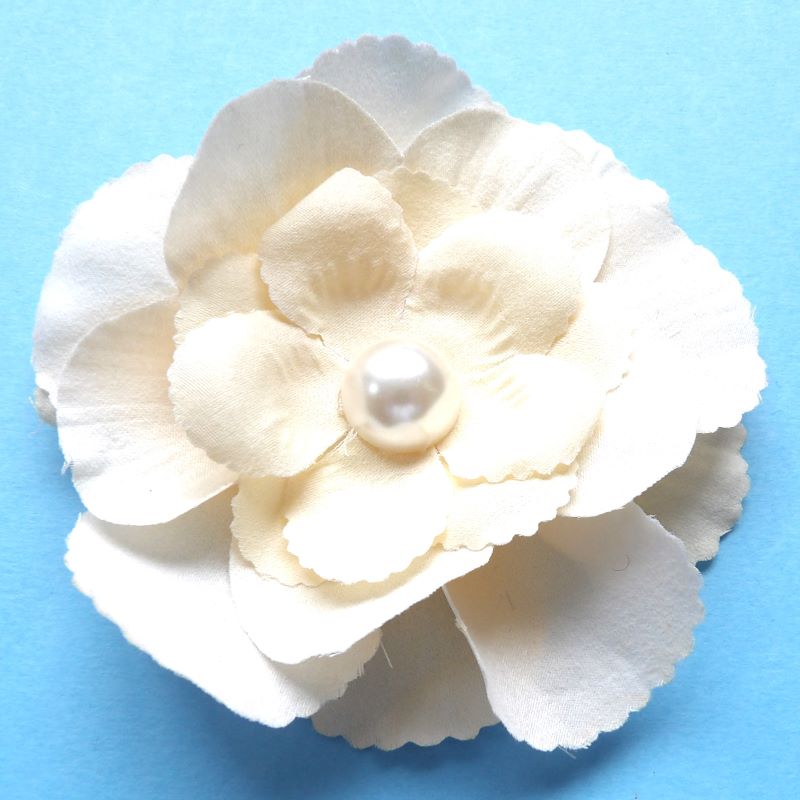 Ivory flower brooch with pearl centre size 110mm clearance