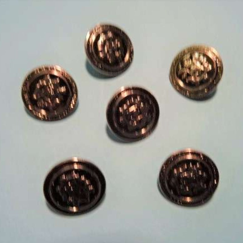 144 Silver with coat of arms design buttons 18mm clearance