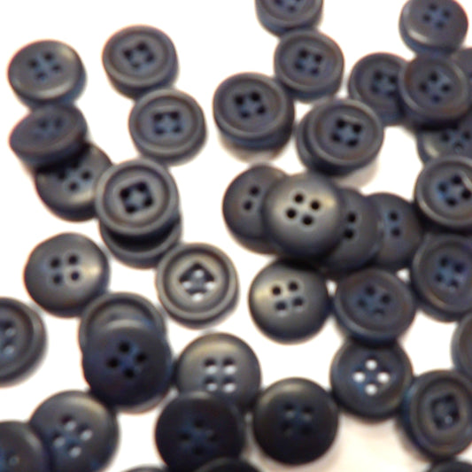 100 navy 4 hole buttons size 15mm clearance