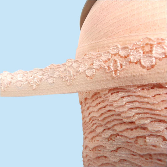 144 metres reel of peach lace 22mm wide clearance