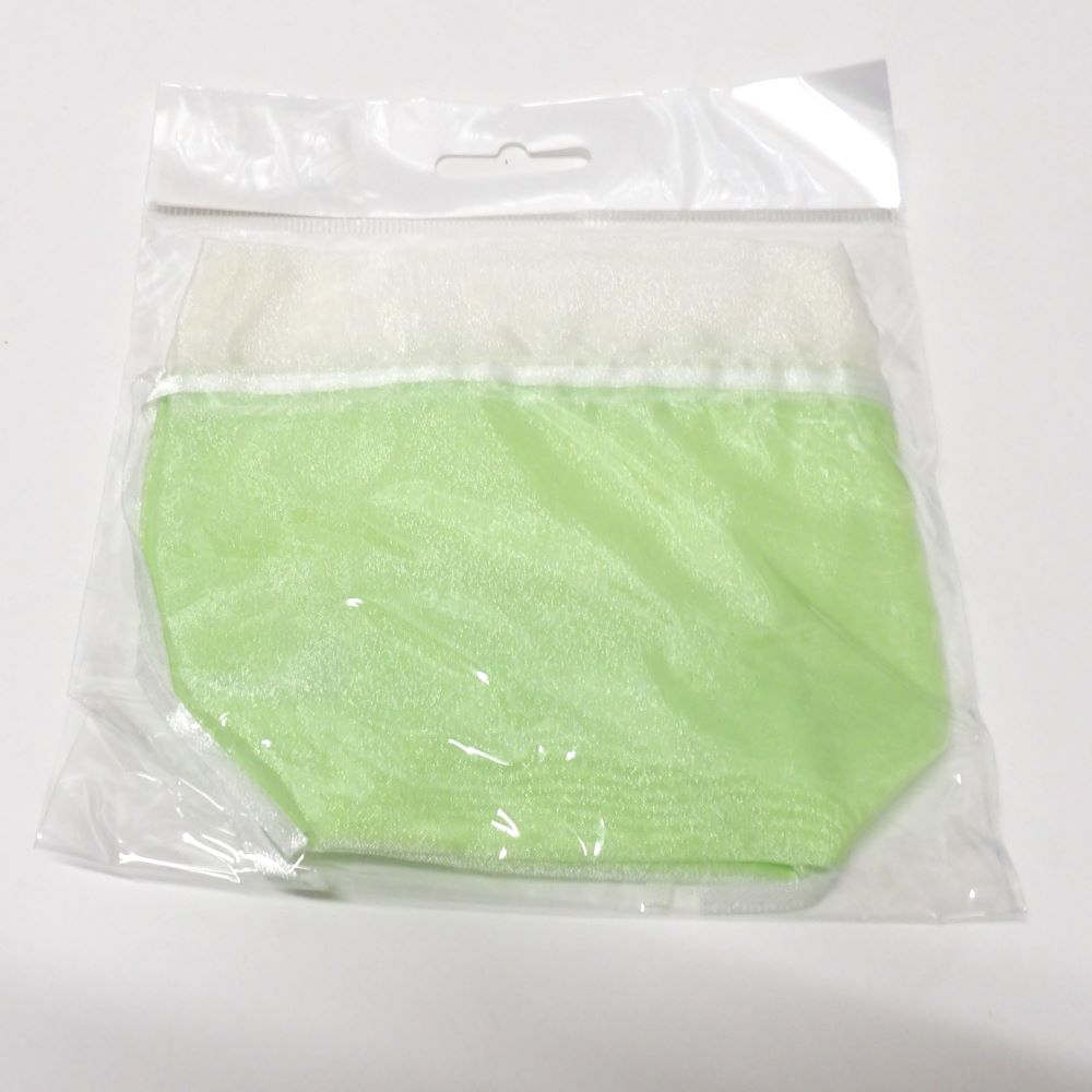10 organza bags Lime Green with white top and white ribbon ties size 13cm x 13cm / 5x5 inch clearance