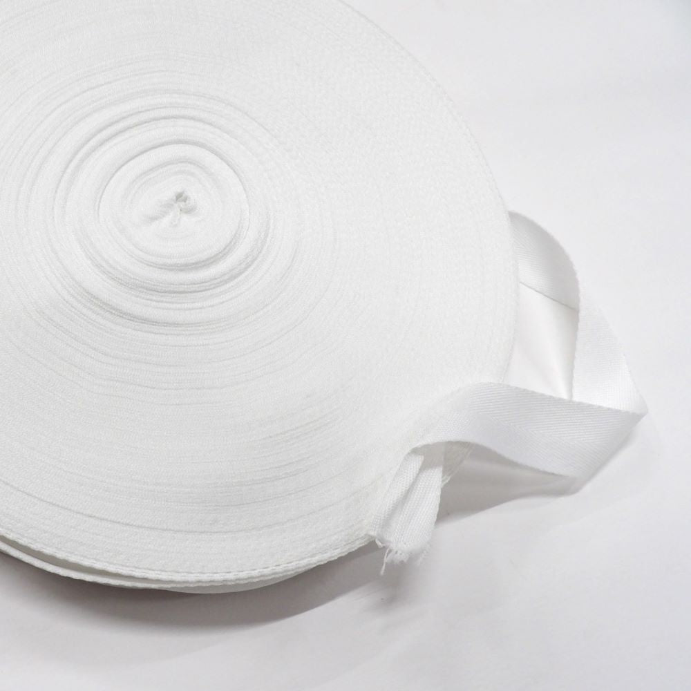 100 metres of Raw White polyester apron herringbone webbing / tape 25mm wide
