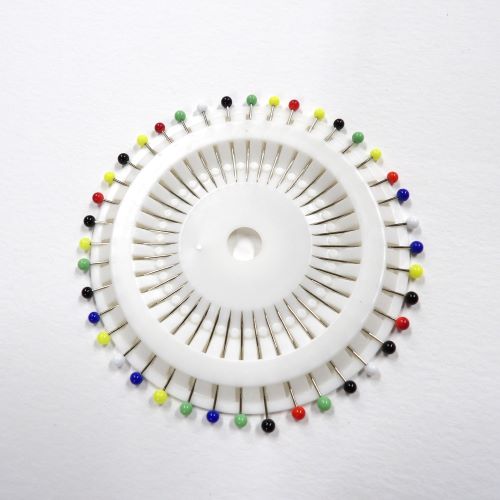 Glass headed pin wheel assorted colours Whitecroft Brand