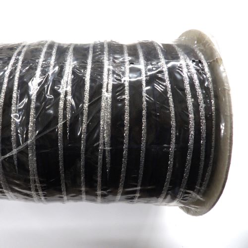 250 metre reel of piped cord black / silver 11mm [ 3mm cord ] clearance