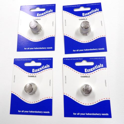 10 cards of one assorted sizes metal thimbles Whitecroft Brand