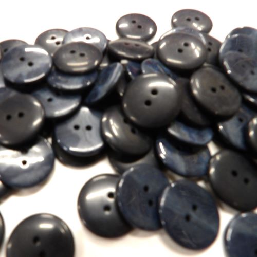100 navy shaded 2 hole buttons size 20mm clearance
