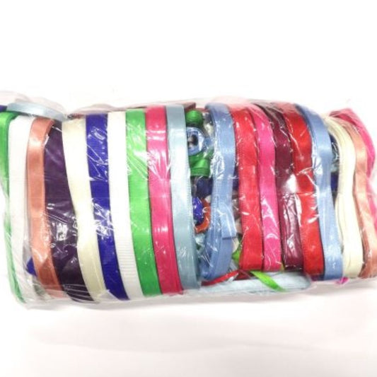 100 Narrow assorted ribbon bundles with 3 metres on each