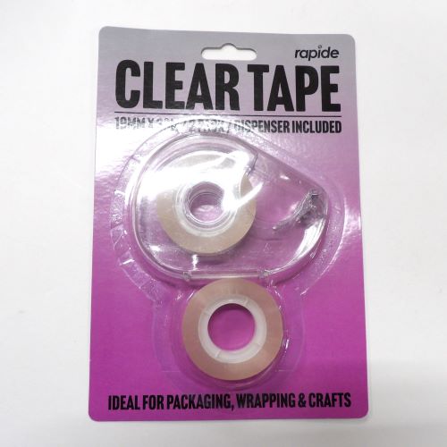 Card of small tape dispenser with 2 clear reels