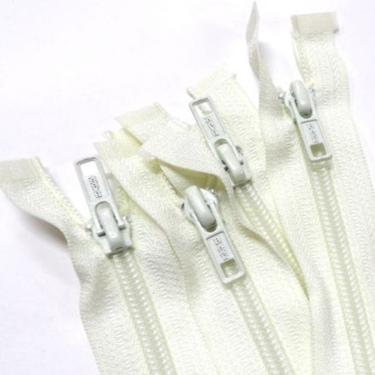 5 nylon open end zips Ivory 46cm / 18 inch clearance