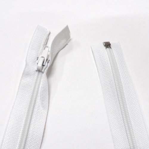 10 White nylon open end zips 68cm / 27 inch clearance