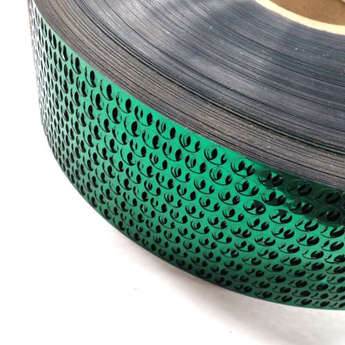 10 metres of holographic  EMERALD GREEN type PUNCHINELLA SEQUIN WASTE 80mm wide [ 8mm holes ] clearance